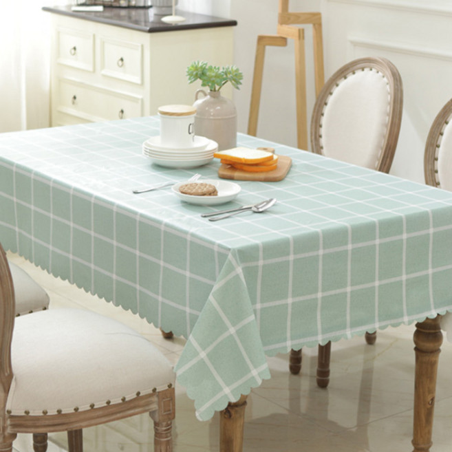 마켓감성 고급체크 방수식탁보, 그린격자, 90 x 150 cm, 1개