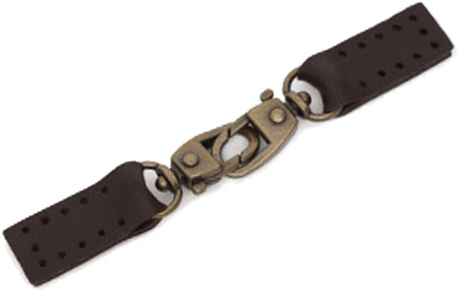 해피베어스 허그 가죽 여밈고리, 다크 브라운, 1세트