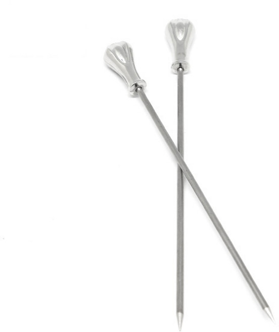 SGS 티어드롭 칵테일픽 113mm, 실버, 2개