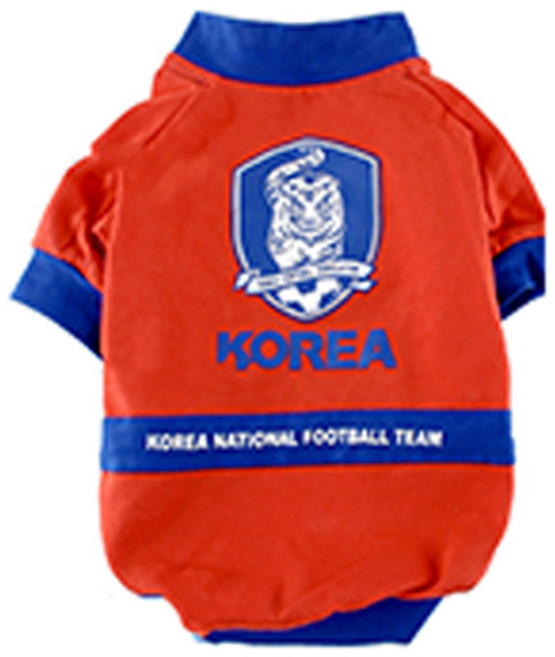 퍼피베이스볼 대한민국 국가대표 유니폼 강아지옷, RED, 1개