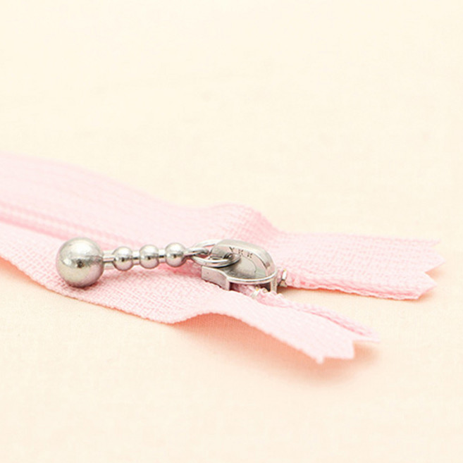 YKK 슬림 코일 지퍼, 핑크, 4개