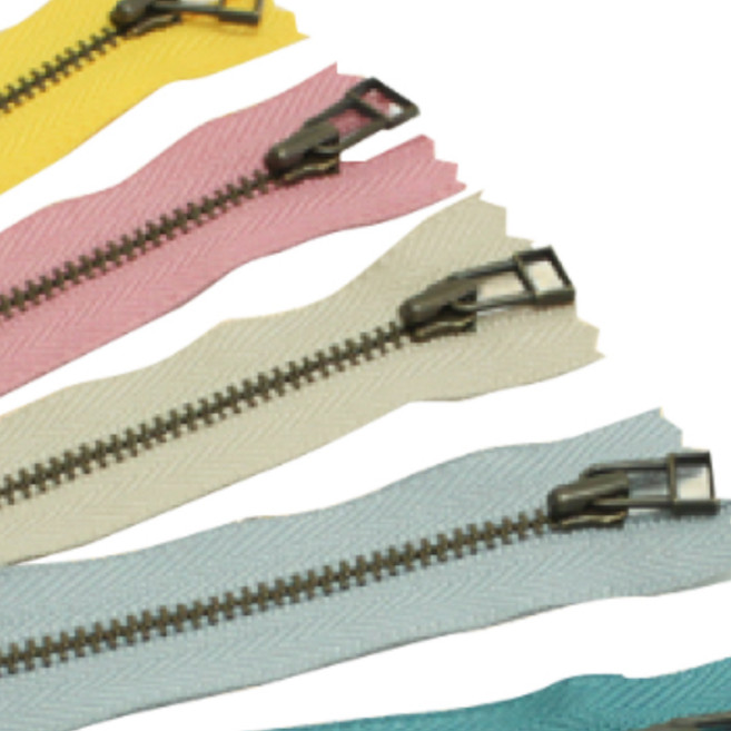 YKK 復古拉鍊 18cm, 柔和的米色, 10片