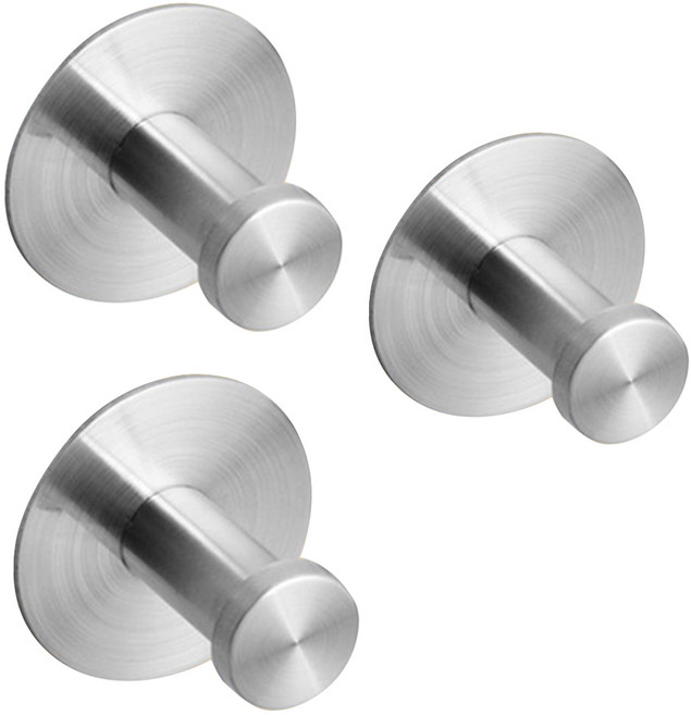 모나코올리브 파워접착 스텐 원형스틱 옷걸이, 3개입