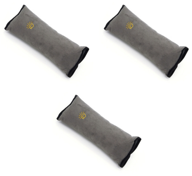 블럭마트 차량용 안전벨트 목쿠션 목베개, 그레이, 3개