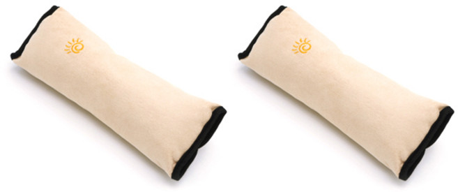 블럭마트 차량용 안전벨트 목쿠션 목베개, 크림, 2개