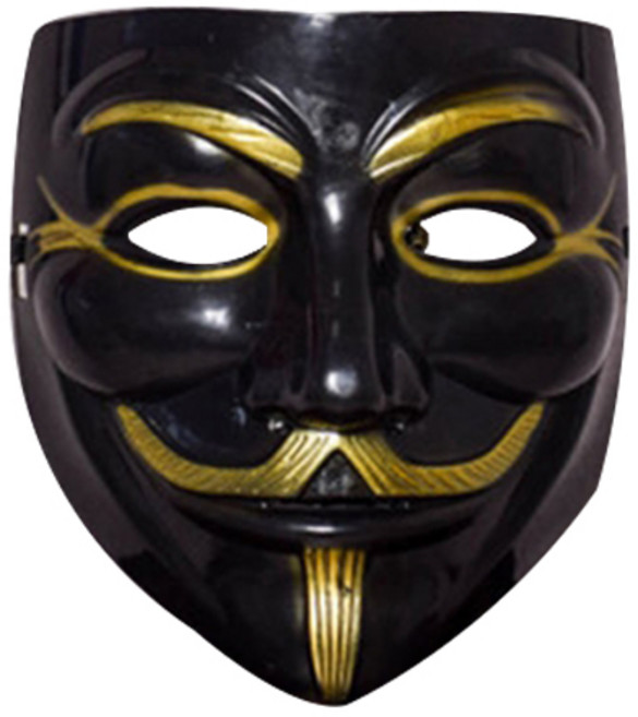 파티복닷컴 젠틀수염 골드 가면, 블랙, 1개