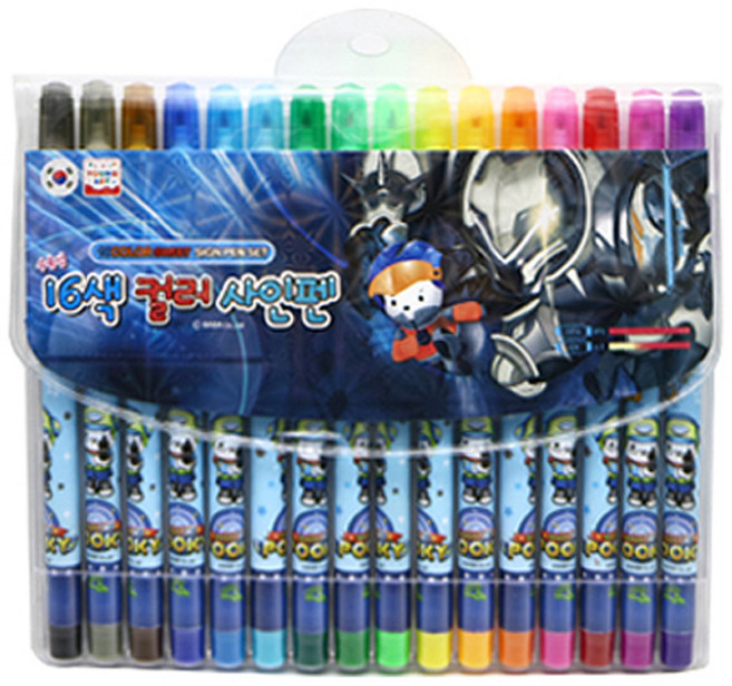 영아트 16색 컬러 사인펜 남아용, 혼합 색상, 1개