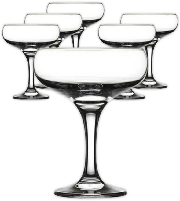 파사바체 방울 소서형 샴페인 글라스, 6개, 275ml