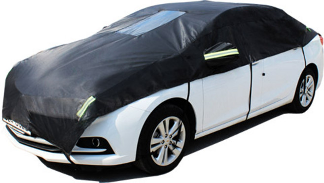 지티글로벌 다이아코트 프리미엄 블랙 하프 자동차커버, 1개