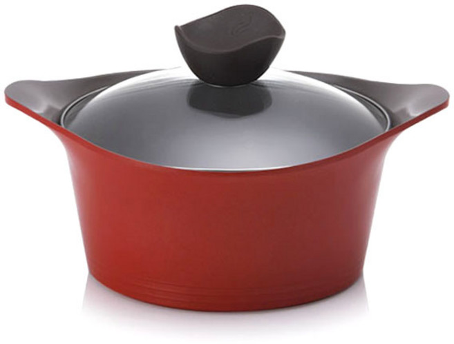 네오플램 애니 IH 인덕션 양수냄비, 20cm, 딥레드, 1개