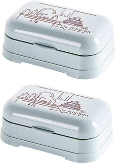 더자카 북유럽풍 스케치 비누곽, 블루, 2개입