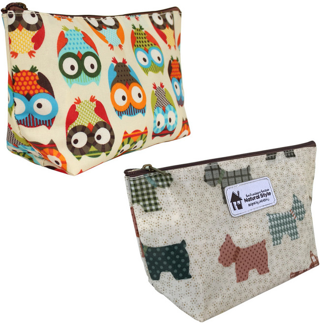 FUNIQUE 러블리방수파우치 M세트 부엉이 + 하얀강아지, 1세트