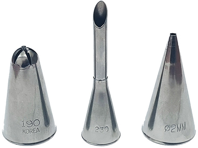 베이킹용 모양깍지 대5 3종 슈크림과벛꽃심지, 190번 + 230번 + SP2번, 1세트