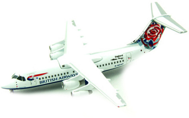 JET-X 1/400 BAe 146-300 BRITISH AIRWAYS JX211465WH客機壓鑄模型, 混色
