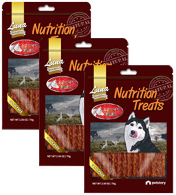 LunaHOLISTIC 강아지 뉴트리션 트리츠 간식 20p, 소고기져키, 70g, 3개 - 쿠팡