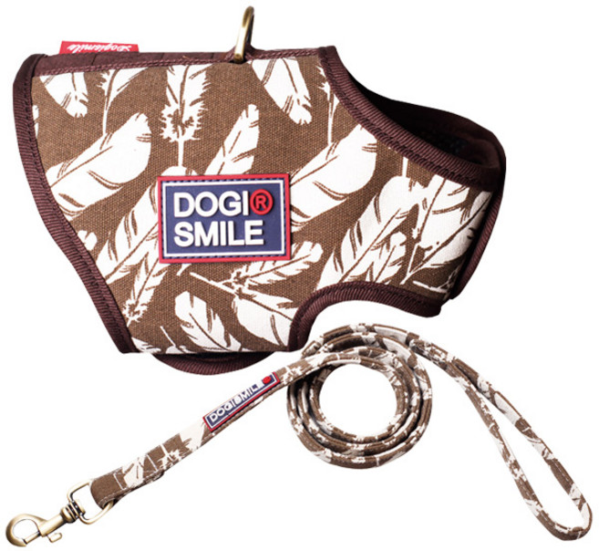 도기스마일 컴포터블 가슴줄세트 하와이언, 브라운, 1개