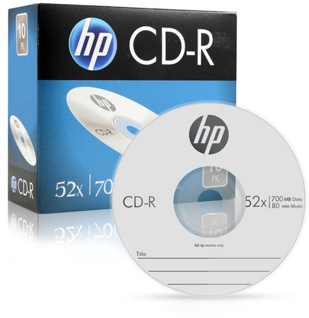 HP CD-R 52X 700MB 슬림 케이스 10p, 1개