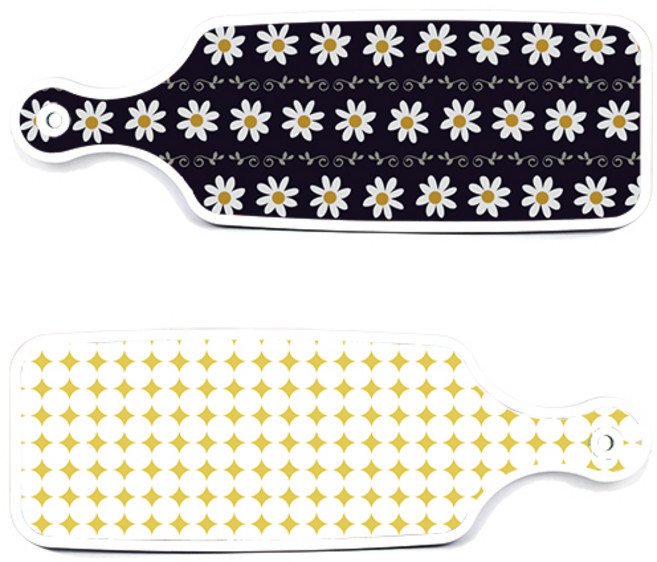 로엠디자인 서빙 도마 보드 2p 원형패턴 파스텔옐로우 세트, 원형패턴 파스텔옐로우, 클래식플라워, 1세트
