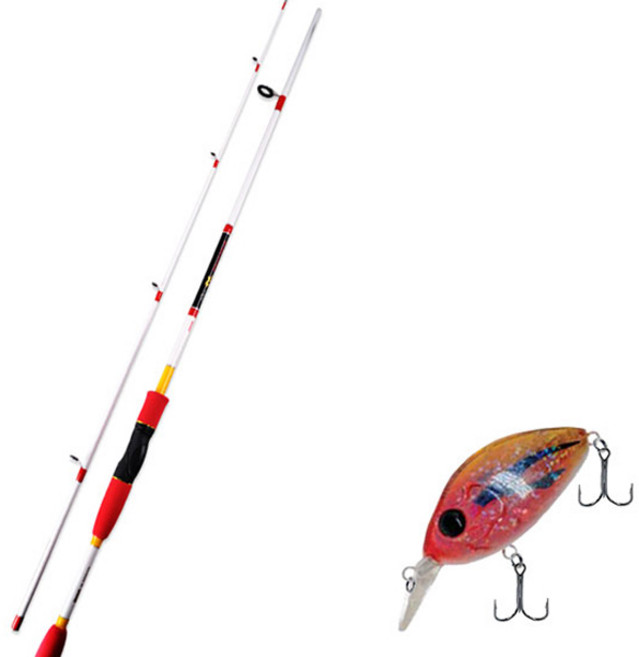 아피스 배스게임 XT 루어 낚싯대 화이트 + 다미끼 디씨-200 하드 베이트 루어 55mm 216H APACHE, 1세트