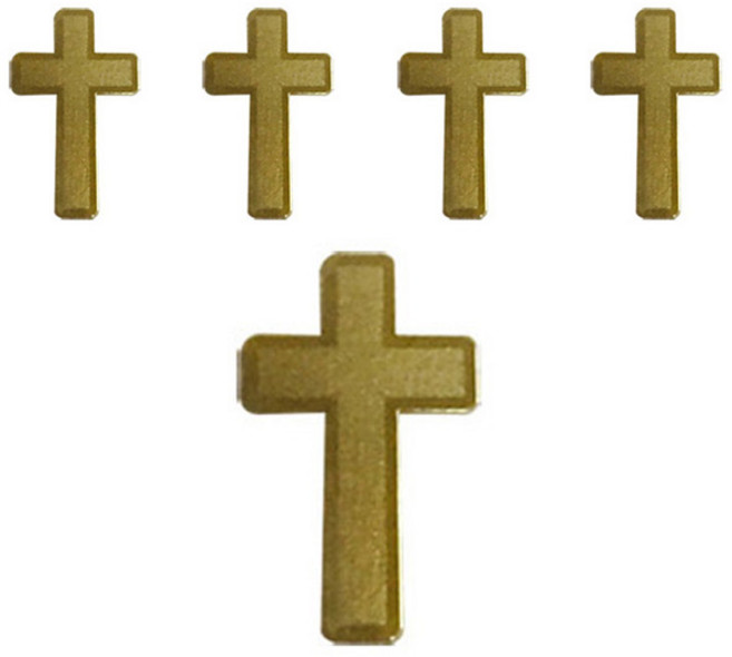 럭키심볼 크리스챤의 상징 24K골드 십자가 전자파 차단 스티커, 혼합 색상, 5개