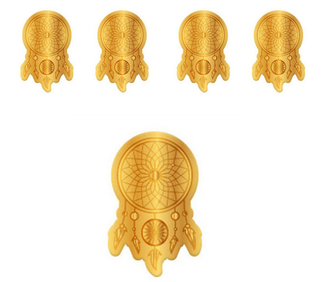 럭키심볼 악몽을 쫓고 길몽을 꾸게 해주는 24K골드 드림캐쳐 전자파 차단 스티커, 혼합 색상, 5개