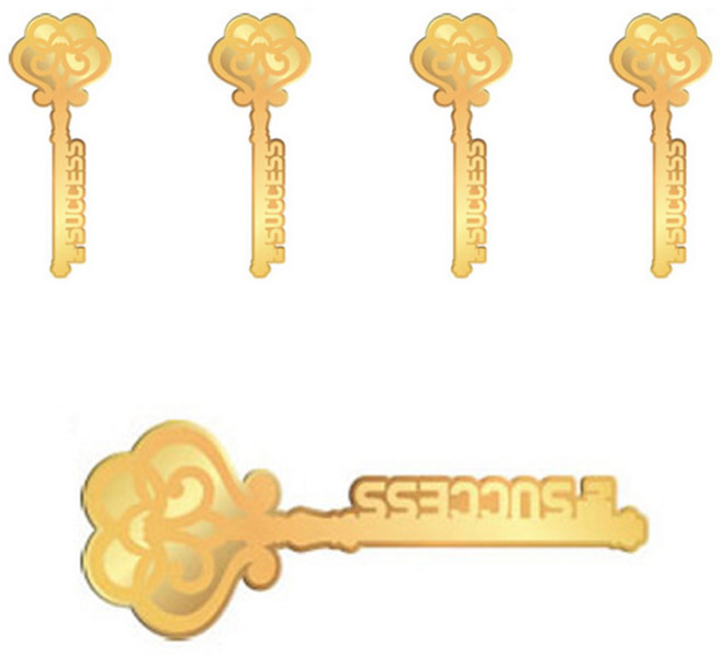 럭키심볼 24K골드 성공의 황금열쇠 전자파 차단 스티커, 혼합 색상, 5개