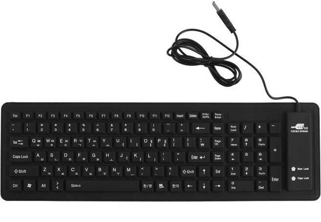 컴스 실리콘 롤 키보드, 블랙, BB623