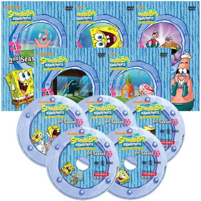 보글보글 스폰지밥 시즌 2편 5종세트 SPONGEBOB SQUAREPANTS(DVD), 5CD