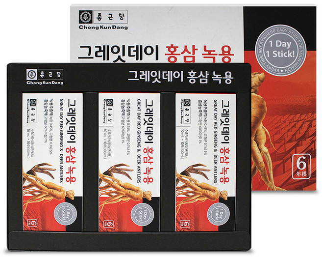 종근당건강 그레잇데이 홍삼녹용, 3개, 100ml