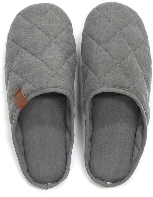 Bo Well 女款復古棉質絎縫拖鞋, Dark Gray