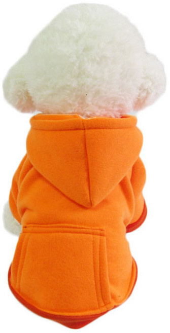 에이프릴16 캐주얼 똑딱이 강아지 후드티, 오렌지, 1개