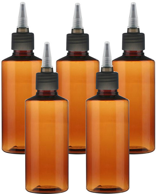 병도매닷컴 갈색 투명 뾰족 검정마개 공병 AC150, 150ml, 5개입