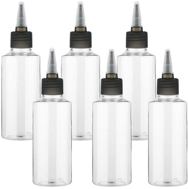 병도매닷컴 투명 뾰족 검정마개 공병 AC100, 100ml, 6개