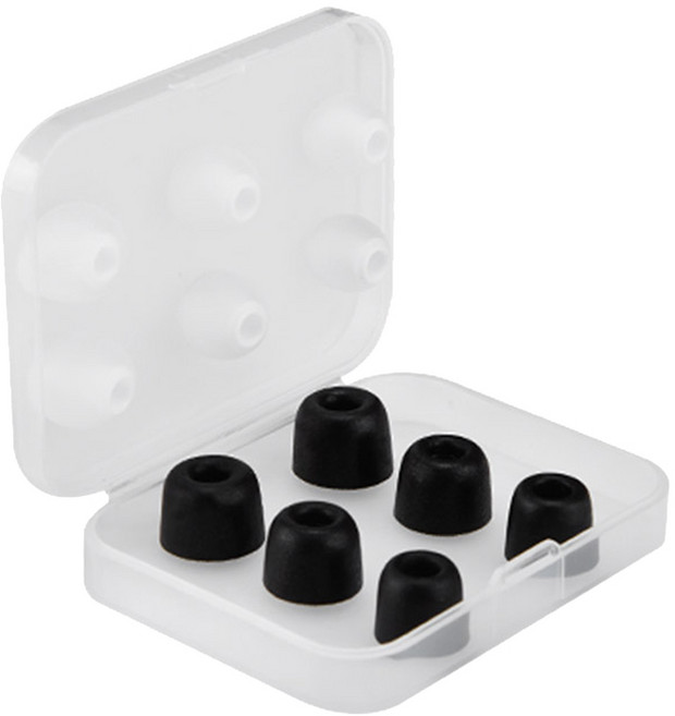 칼론 이어폰 이어팁 메모리폼 6p + 실리콘 6p, 블랙 + 화이트, 1개