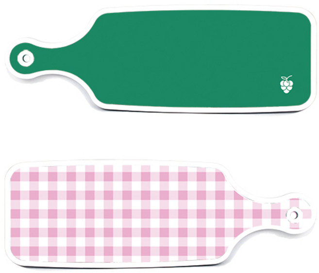 로엠디자인 서빙 도마 보드 2p 체크 파스텔 핑크 세트, 체크파스텔핑크, 그린, 1세트