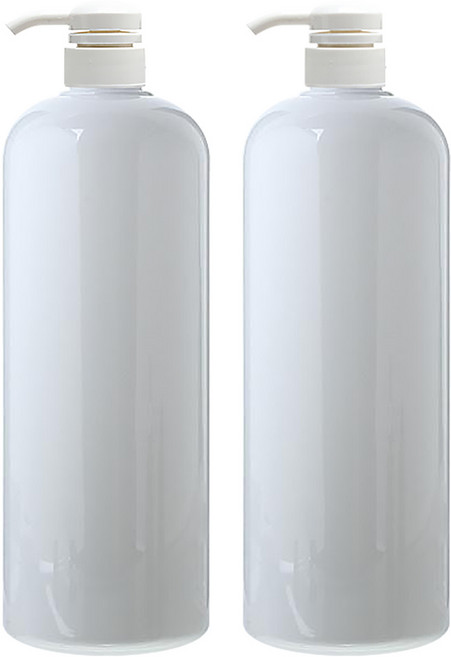 병도매닷컴 AT1000 백색 주방 디스펜서 범프 흰색마개 공병, 1L, 2개