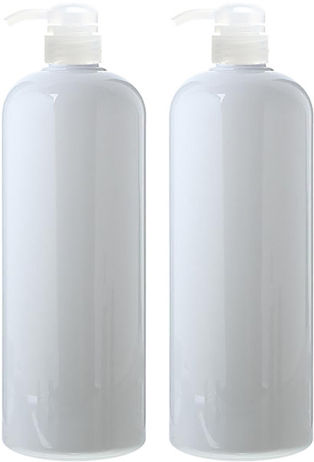 병도매닷컴 AT1000 백색 주방 디스펜서 범프 투명마개 공병, 1L, 2개입