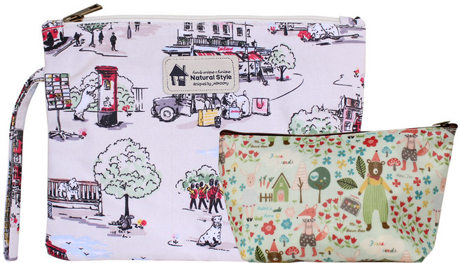 퍼닉 유니크 손잡이 파우치 런던빨간버스 2p 세트