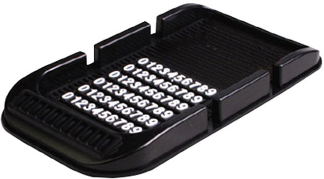 차량용 주차번호알림 논슬립 패드형 핸드폰 거치대, 블랙, 1개