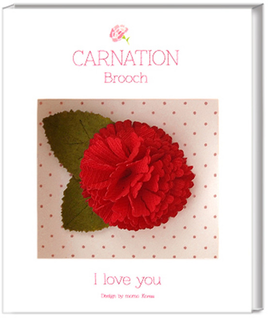 투영디자인 블루밍 카네이션 브로치, 레드, 1개