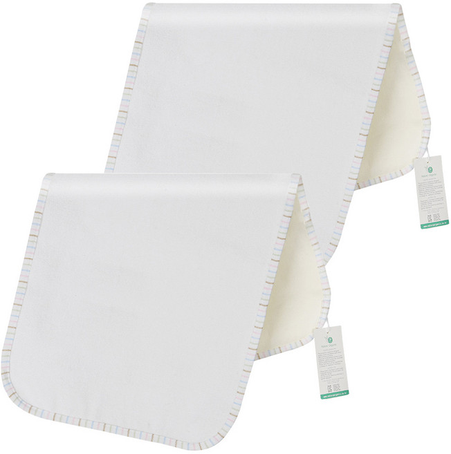 네추라오가닉 휴대용 오가닉코튼 타올 기저귀 교체 방수패드 2p, 아이보리