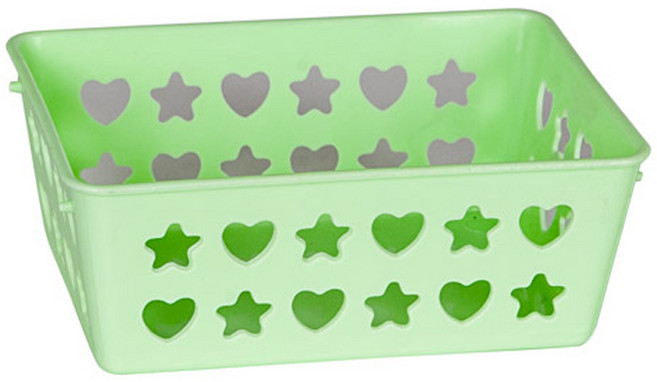 데코 하트 바구니 소, 그린, 1개