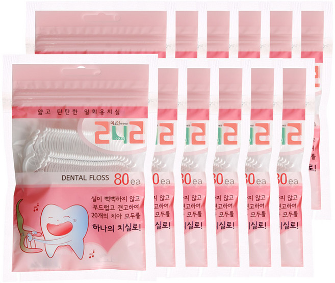 242 일회용 치실, 1.8cm, 80개입, 12개