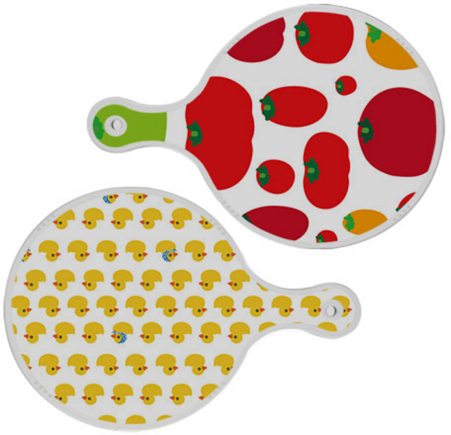 로엠디자인 서빙 도마 토마토형상원형 2p 세트, 토마토형상원형, 오리원형, 1세트