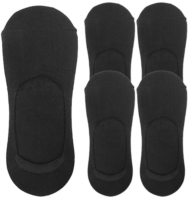 양말공장 남성용 더블밴드 스포츠 페이크 삭스, 블랙