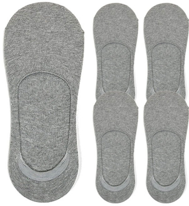 양말공장 남성용 더블밴드 스포츠 페이크 삭스, 그레이