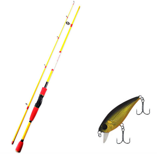 아피스 배스게임 XT 루어 낚싯대 옐로우 + 다미끼 뮤 45 SP 하드베이트 루어 236H BLACK GOLD HOLO, 1세트