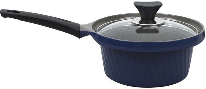 리빙온 스톤코팅 세라믹 편수냄비, 18cm, 딥블루, 1개