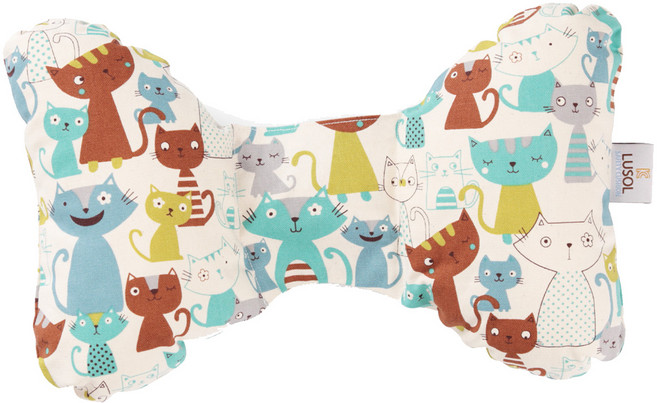 루솔 아기목보호 쿠션, 해피캣(블루)
