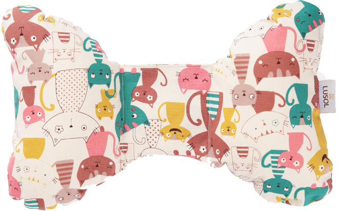 루솔 아기목보호 쿠션, 해피캣(핑크)